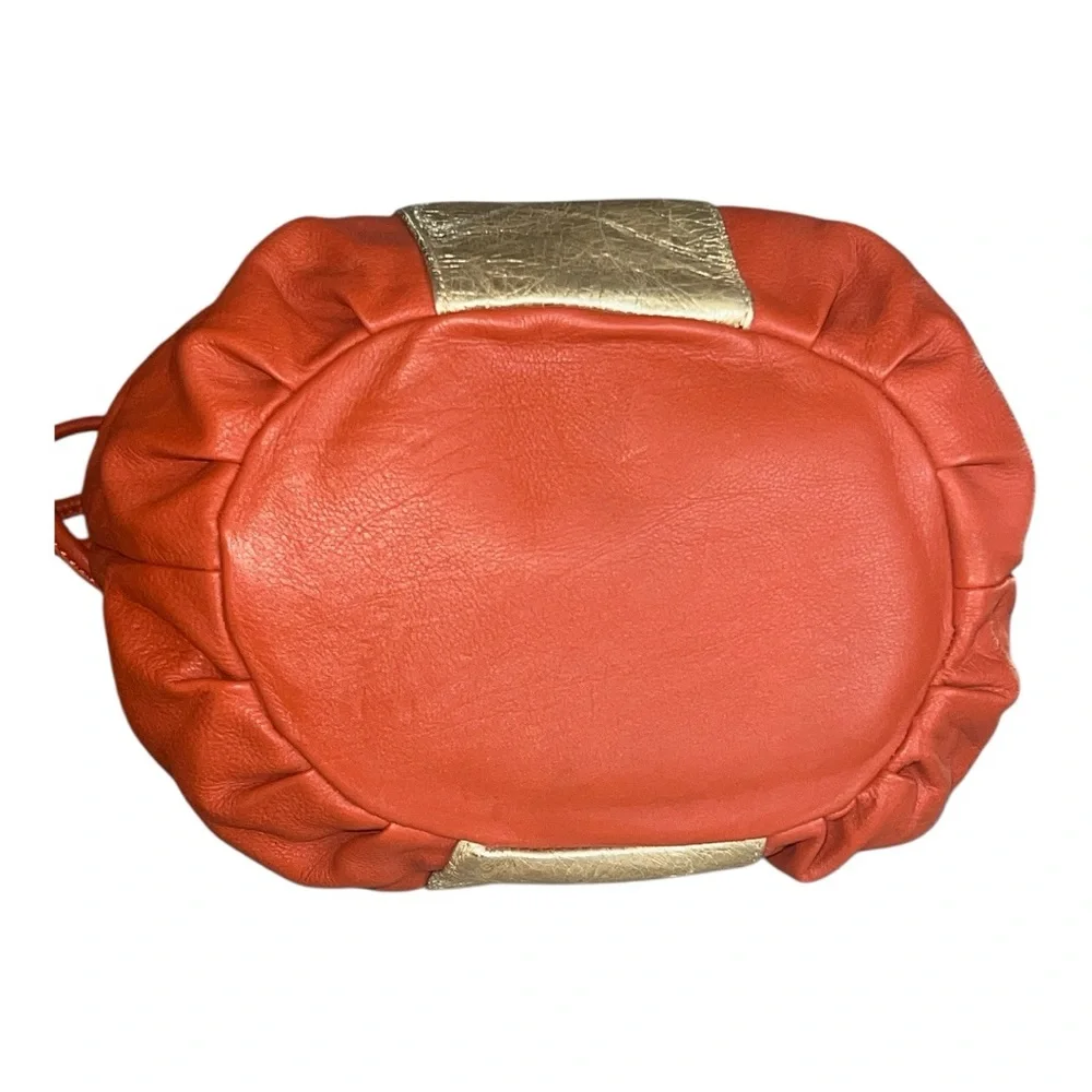 Lou Lou de la Falaise Gold and Orange Crossbody Bag with Metallic Detail